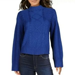 ALISON ANDREWS Blue Mock Turtleneck Sweater Large NWT